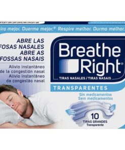 Tiras Nasales Breathe Right Transparentes G 10 Unidades