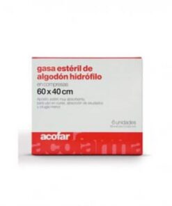 Comprar Gasa Estéril de Algodón Hidrófilo Compresas Acofar 6 uds 60 x 40 cm - Sanar Heridas