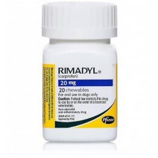 Comprar Rimadyl 20 Comprimidos Masticables 20 mg para Perros- Disminución de Inflamación y Dolores Musculares