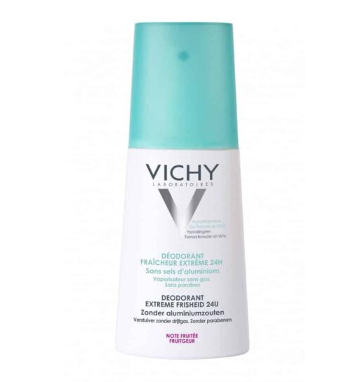 Comprar Vichy Desodorante Frescor Extremo Vaporizador Frutal 100 ml es un desodorante en spray con notas afrutadas que te proporcionarán hasta 24 horas de frescor en tu piel.