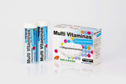 Comprar Vallesol Multi Vitaminas + Oligoelementos 24 Comprimidos Efervescentes Sin Azúcar - Energía Física e Intelectual