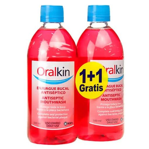 Comprar online Oralkin enjuague 500 ml.  Pack 2x1