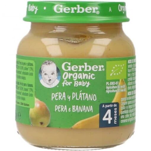 Gerber Tarrito Organic Pera Plátano 125 Gramos